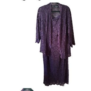 Alex Evenings Plum Lace Ensemble